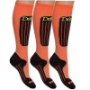 Deluni skistrømper, 3 par orange, Betal for 2