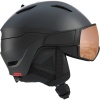 Salomon Driver S, skihjelm med visir, sort/rød