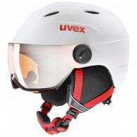 Uvex junior pro, skihjelm med visir, hvid