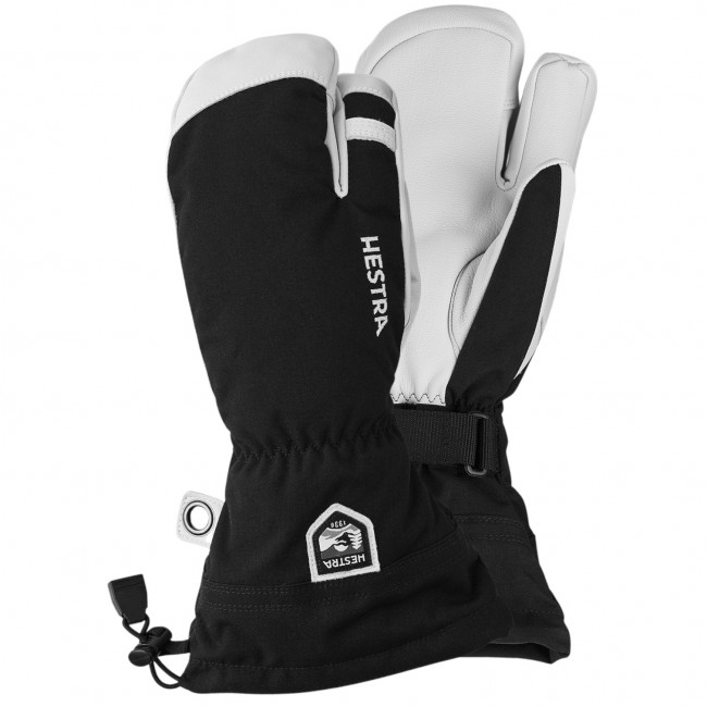 Hestra Army Leather Heli 3 finger skihandsker, sort thumbnail