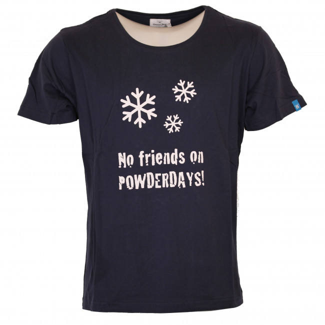 Brug Grand Dog t-shirt, No friends on powderdays, navy til en forbedret oplevelse