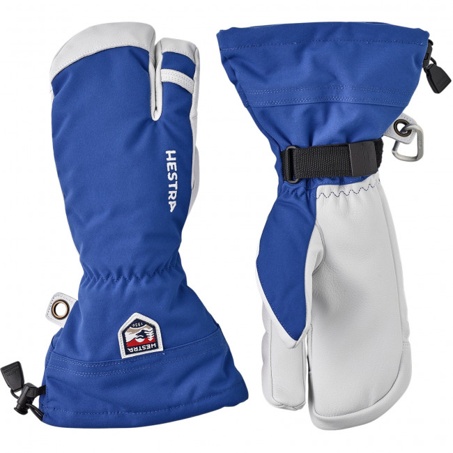 Brug Hestra Army Leather Heli Ski, 3-finger skihandsker, blå til en forbedret oplevelse