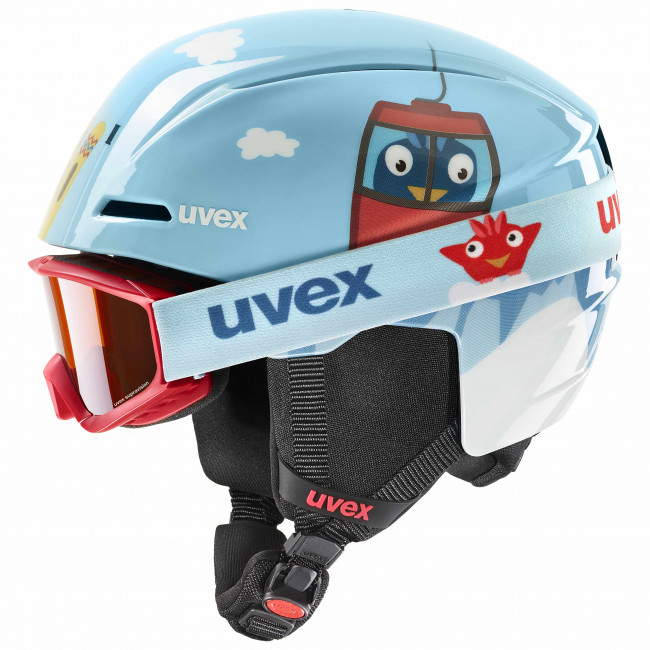 Uvex Viti Set, skihjelm + skibriller, junior, lyseblå