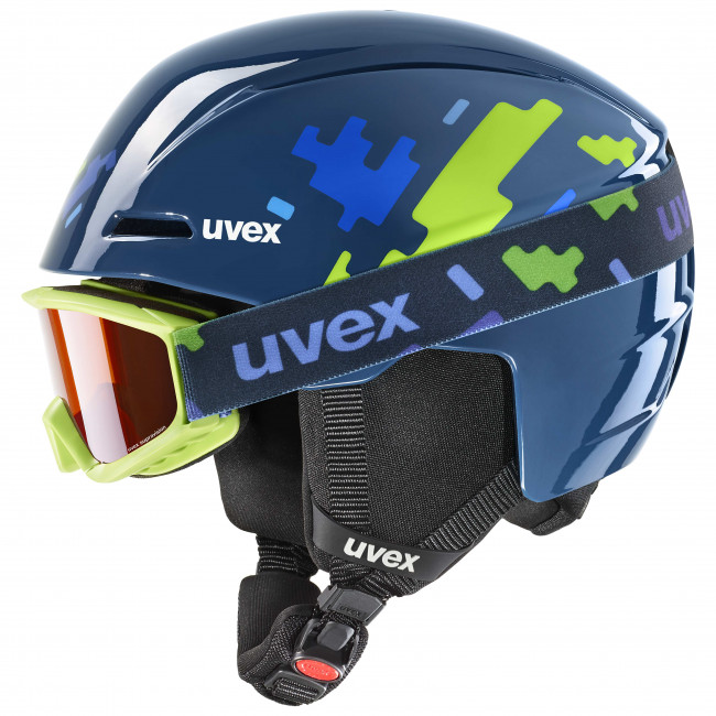 Uvex Viti Set, skihjelm + skibriller, junior, mørkeblå