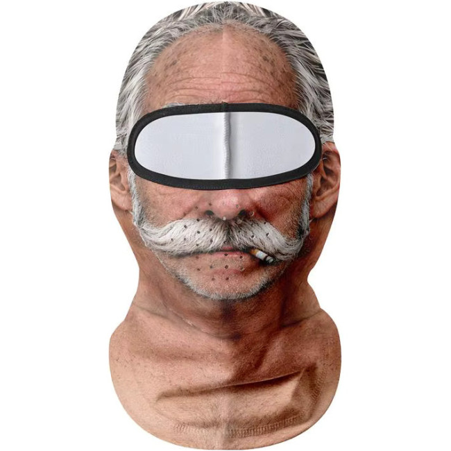 Accezzi Old Man Balaclava, sjov skimaske, gråt overskæg