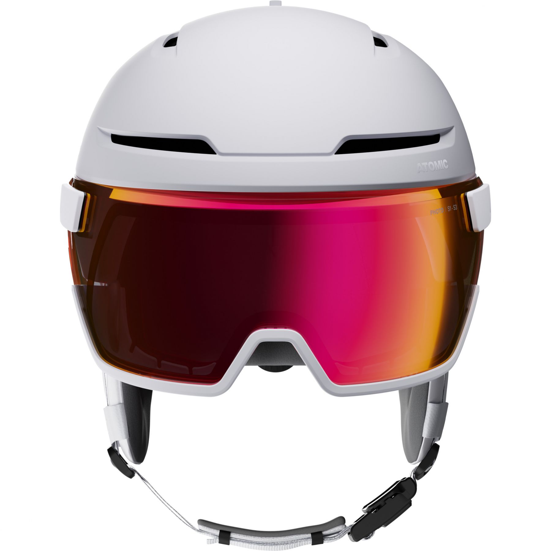 Atomic Savor GT Amid Visor Photo, skihjelm med visir, hvid billede