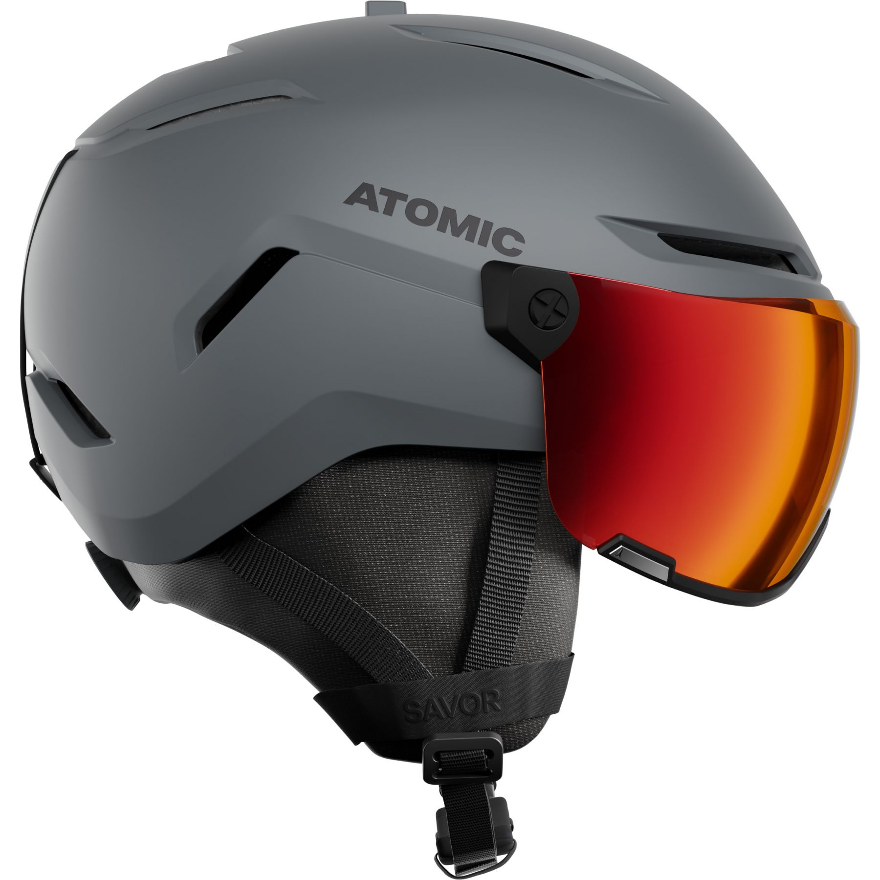 Atomic Savor Visor Stereo, skihjelm med visir, grå billede