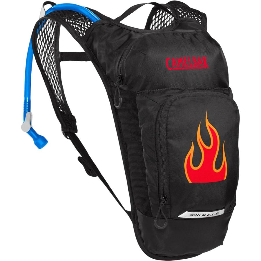 CamelBak Kids' Mini M.U.L.E. 1.5L Drikkerygsæk til børn - Black/Flames