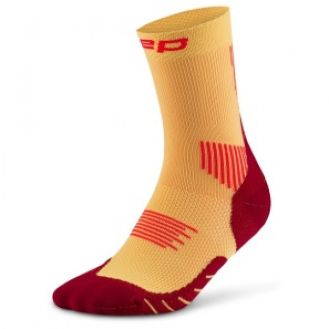 CEP Core Run Socks Mid Cut 5.0, løbestrømper, dame, gul