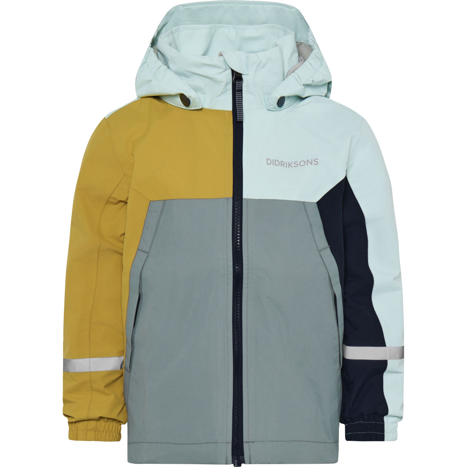 Didriksons Pilvi, regnjakke, junior, gul/blå billede