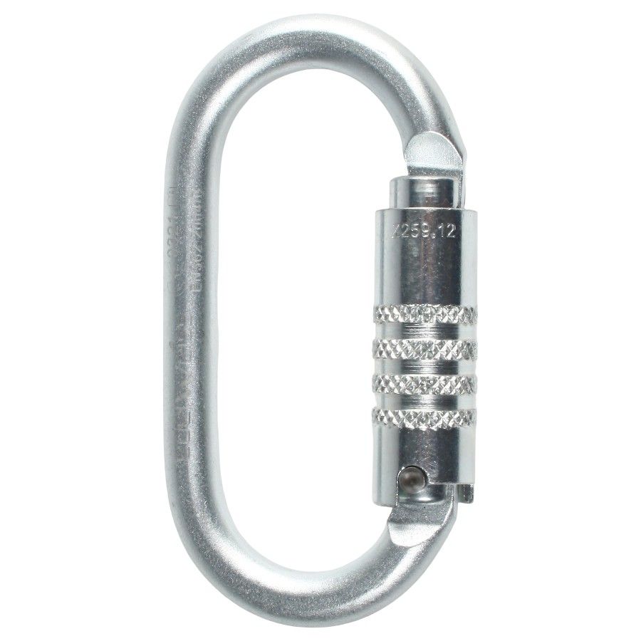 Edelweiss Carabiners Steel Oval With Triple Action - Klatreudstyr