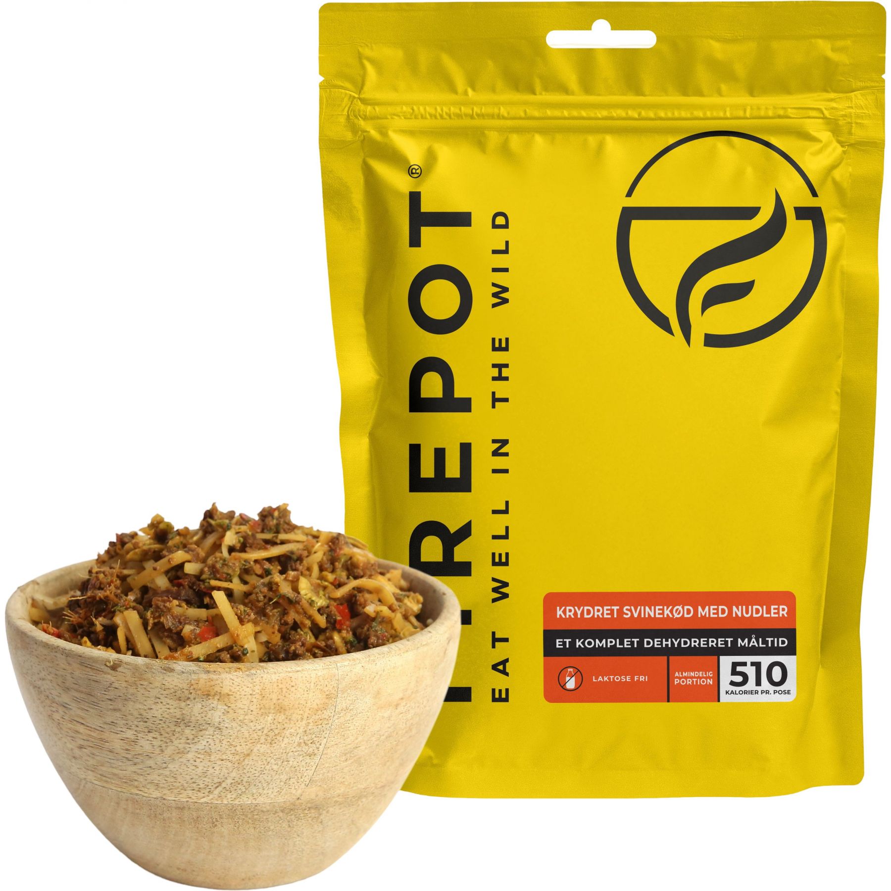 Firepot Krydret Svinekød med Nudler, frysetørret mad, Reg billede