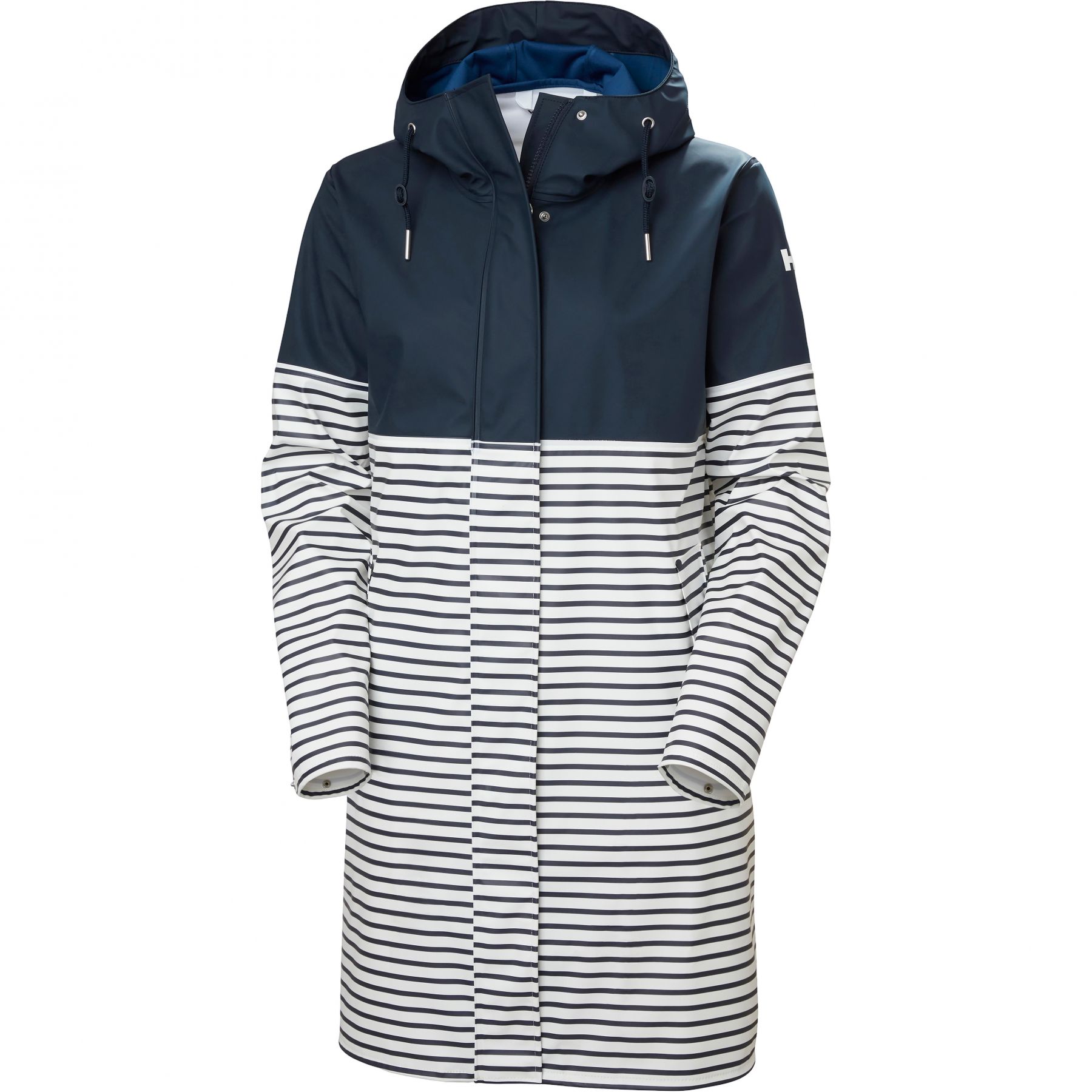 Helly Hansen Moss Block PU, regnfrakke, dame, navy/hvid billede