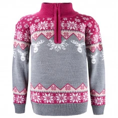 Kama Astrid Merino Sweater, børn, grå/pink