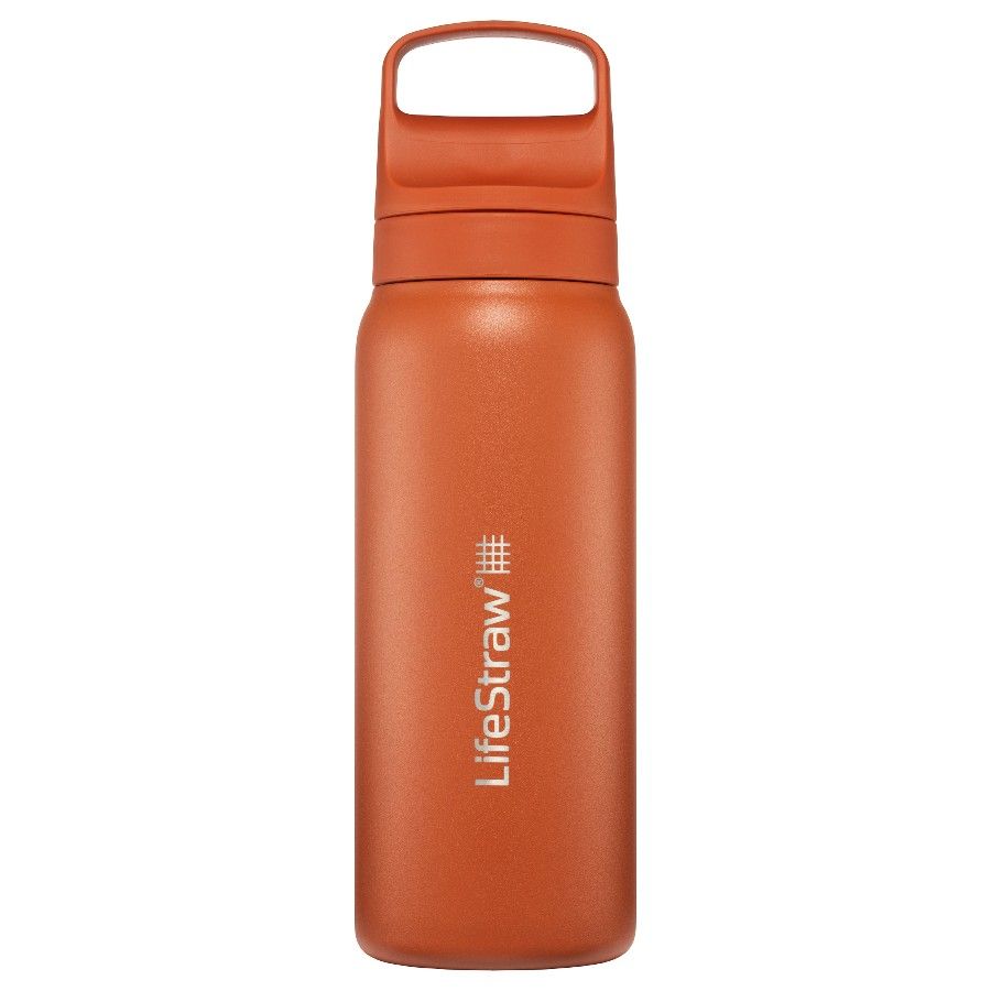 Lifestraw Go 2.0 Stainless Steel Water Filter Bottle, Kyoto Orange, 700 ML, orange billede
