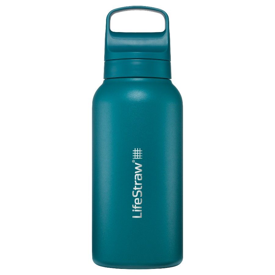 Lifestraw Go 2.0 Stainless Steel Water Filter Bottle, Laguna Teal, 1 L, grøn/blå billede