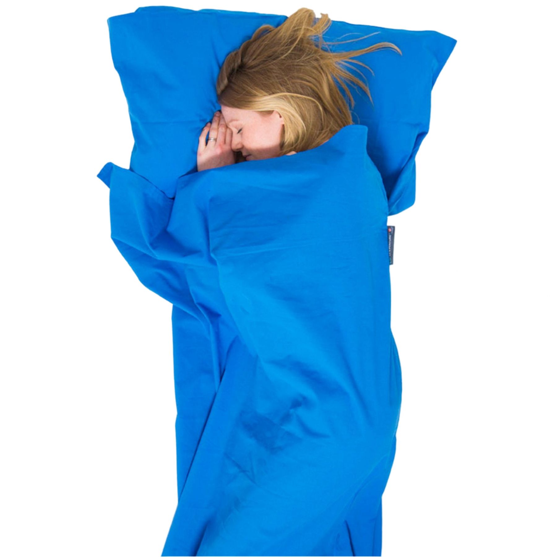 Lifeventure Bomuld Sovepose Liner, rektangulær, blå billede