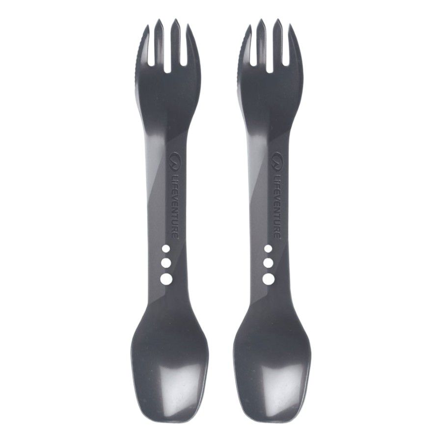 Lifeventure Ellipse Spork 2-Pack, bestik, grå billede