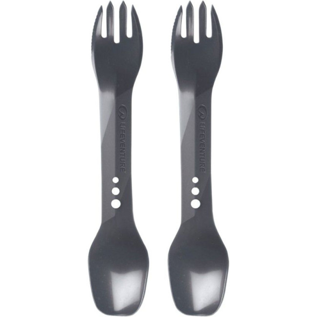 Lifeventure Ellipse Spork, 2-pack, Graphite - Bestik