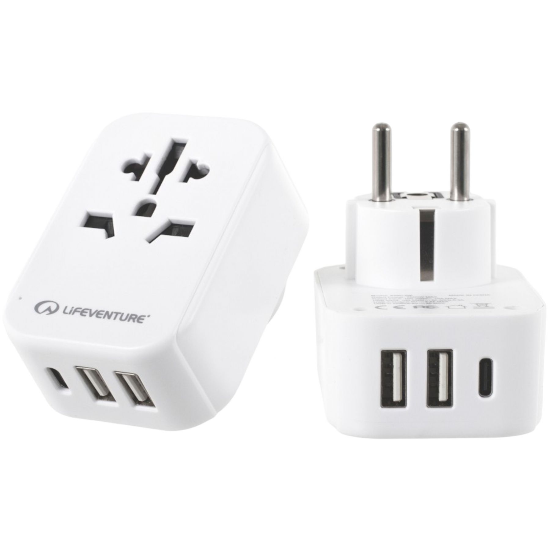 Lifeventure World To Europe Travel Adaptor With Usb - Adaptor