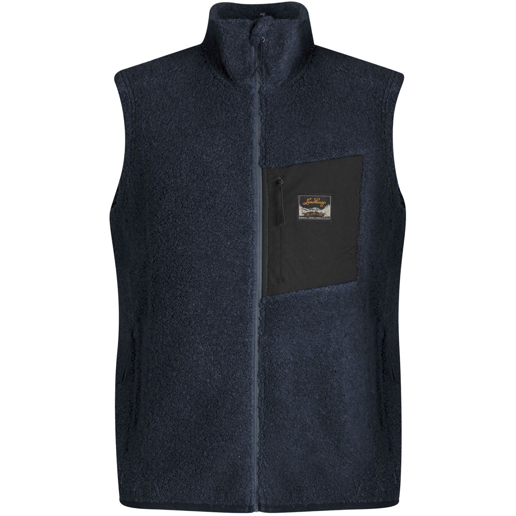 Lundhags Flok Wool Ms Pile Vest, mellemlag, herre, blå