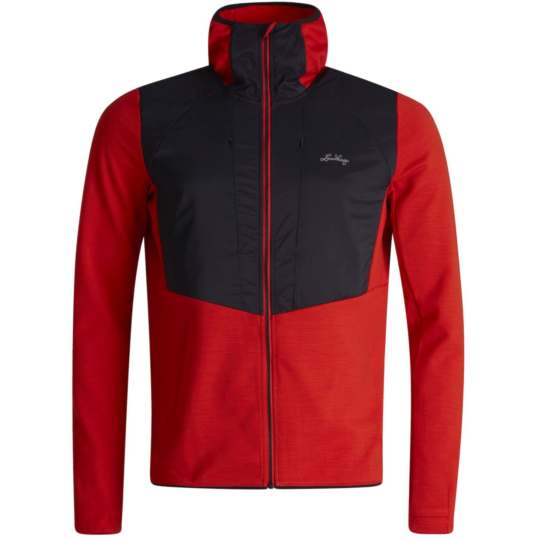 Lundhags Padje Merino Block Hoodie M, mellemlag, herre, rød