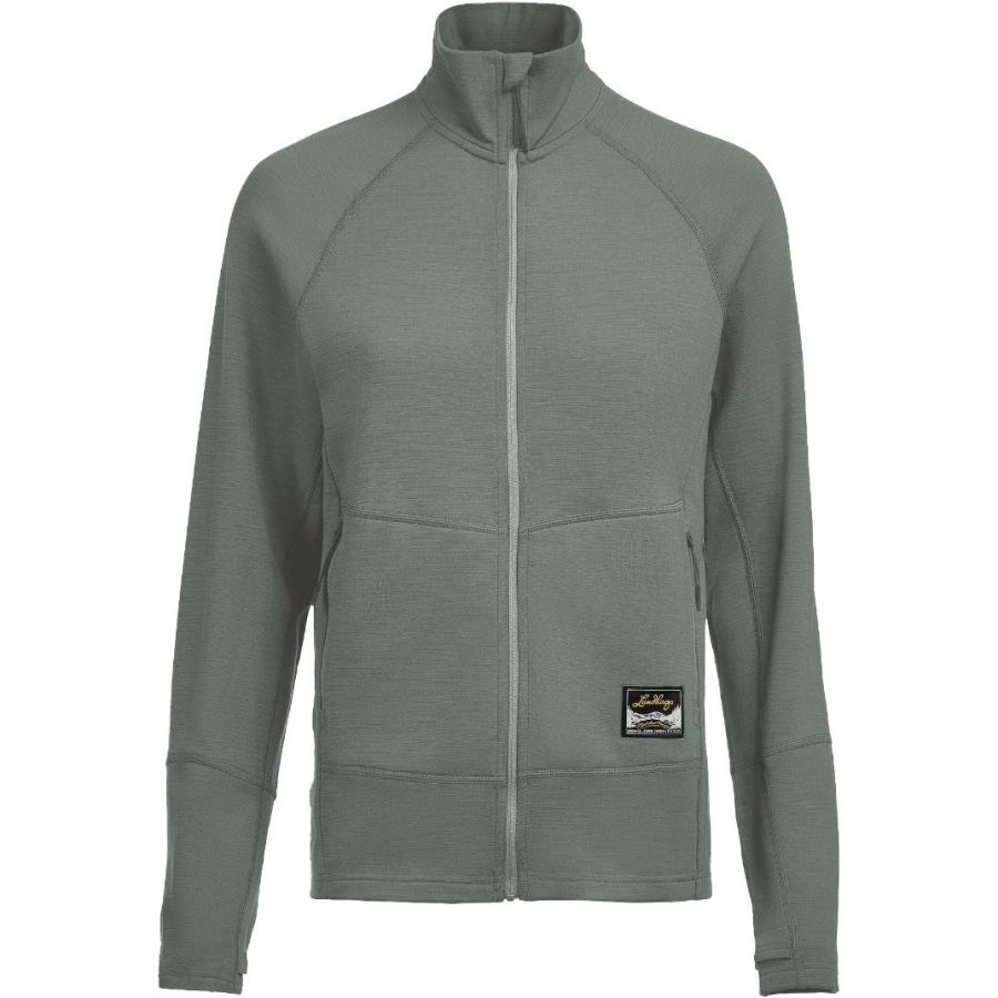 Lundhags Tived Merino Full Zip W, mellemlag, sort, grøn