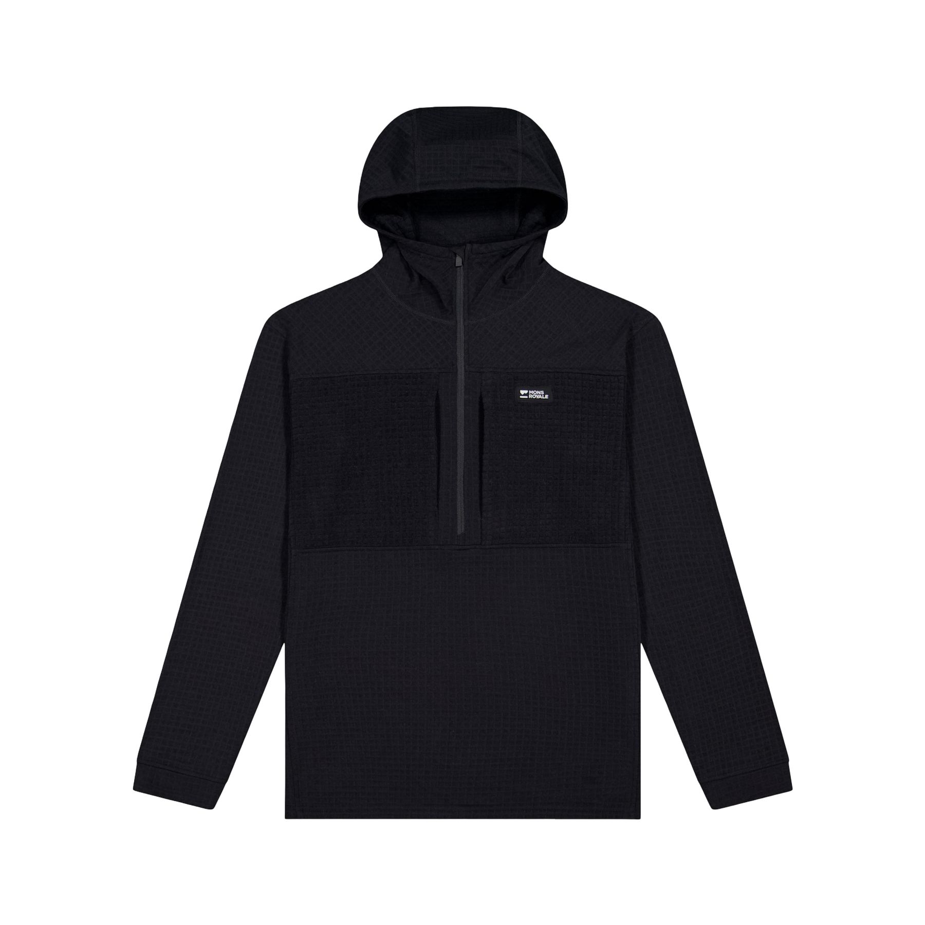 Mons Royale Offgrid Merino Fleece 1/2 Zip Long Sleeve, fleecetrøje, herre, sort