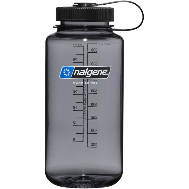 Nalgene wide mouth sustain, drikkedunk, 1000 ml, grå/sort
