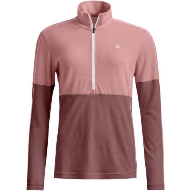 Ortovox 185 Rock'n'Wool Zip Neck, dame, lyserød
