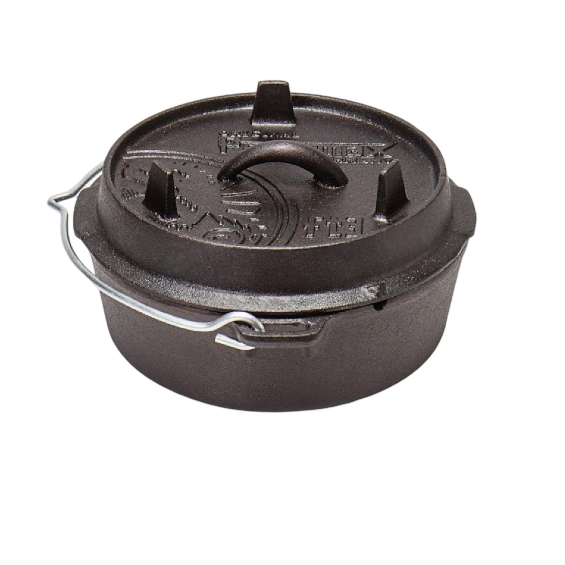 Petromax Dutch Oven FT3, flat, Støbejernsgryde, sort