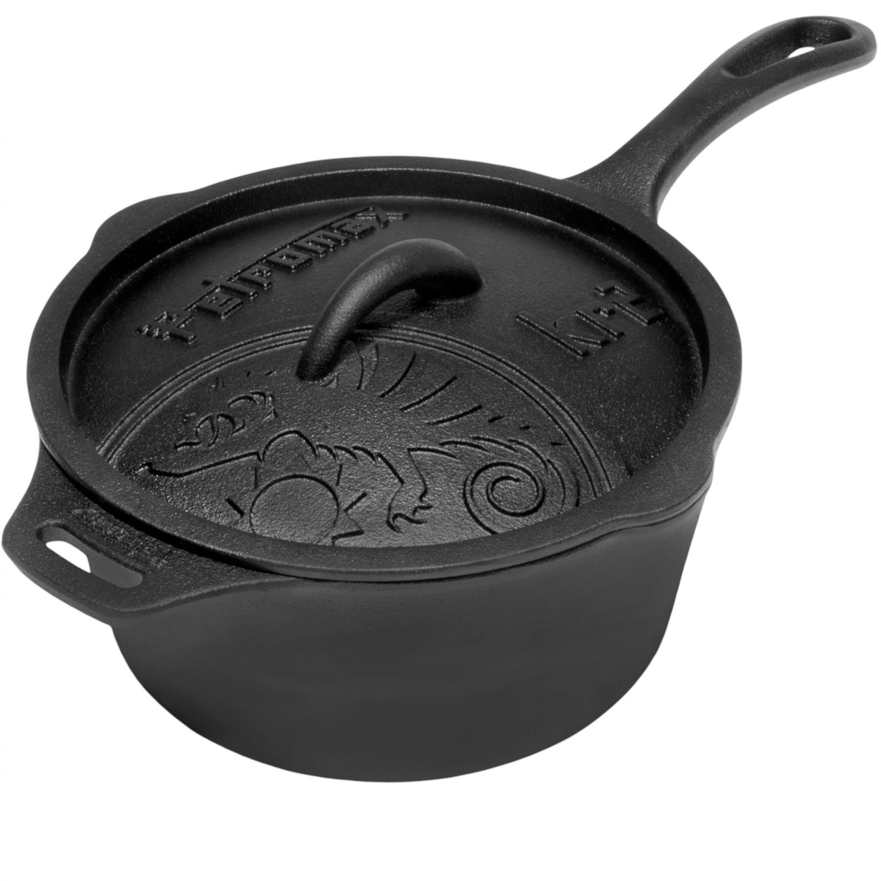 Petromax KR2 Cast-iron saucepan with lid, Sovsegryde med Låg, sort billede