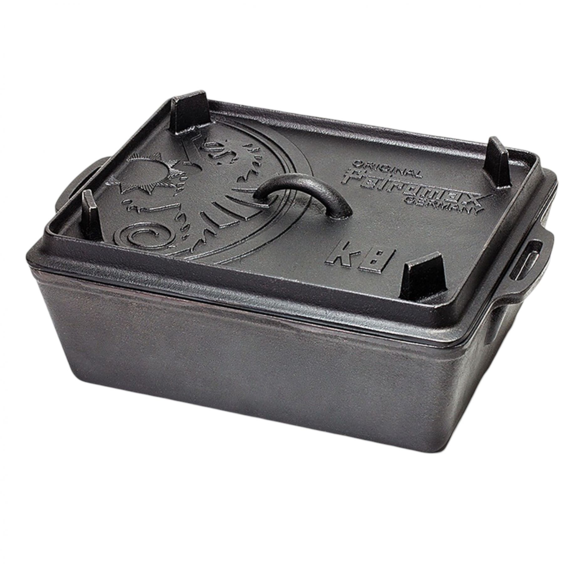 Petromax Loaf Pan K8 med lg, Brdform, sort