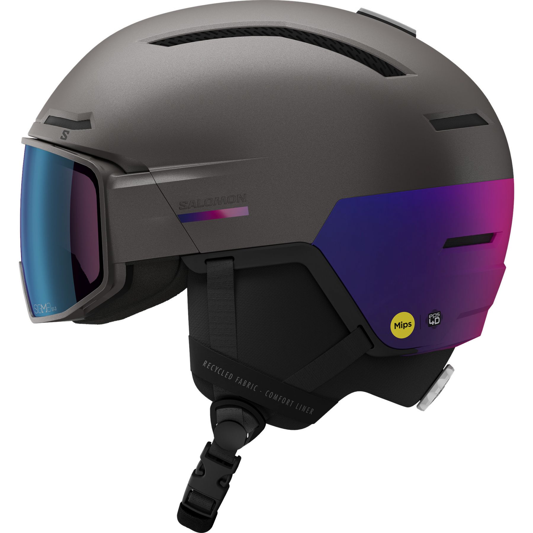 Salomon Driver Pro Sigphoto MIPS, skihjelm med visir, grå