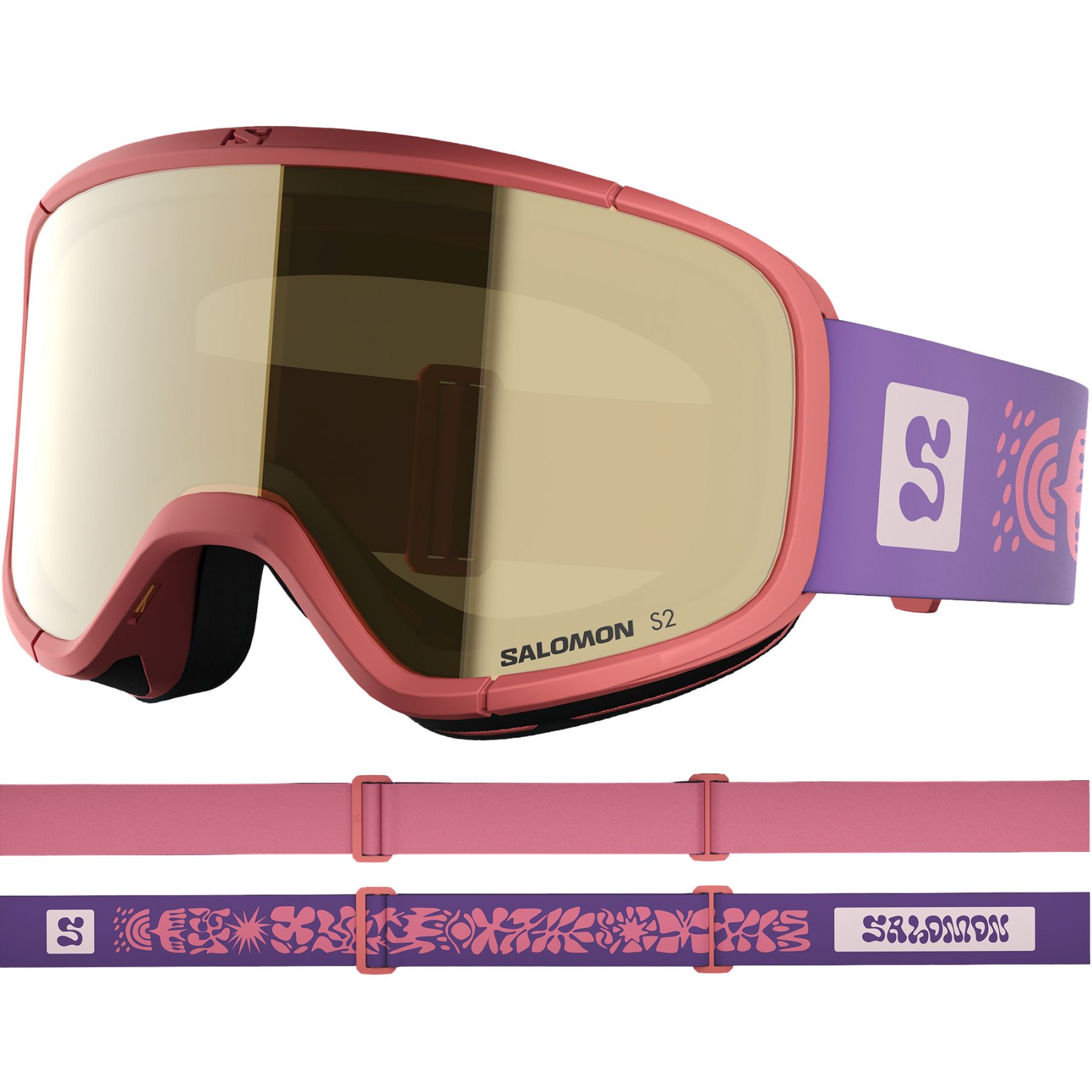 Salomon Rio, skibriller, junior, lilla/pink