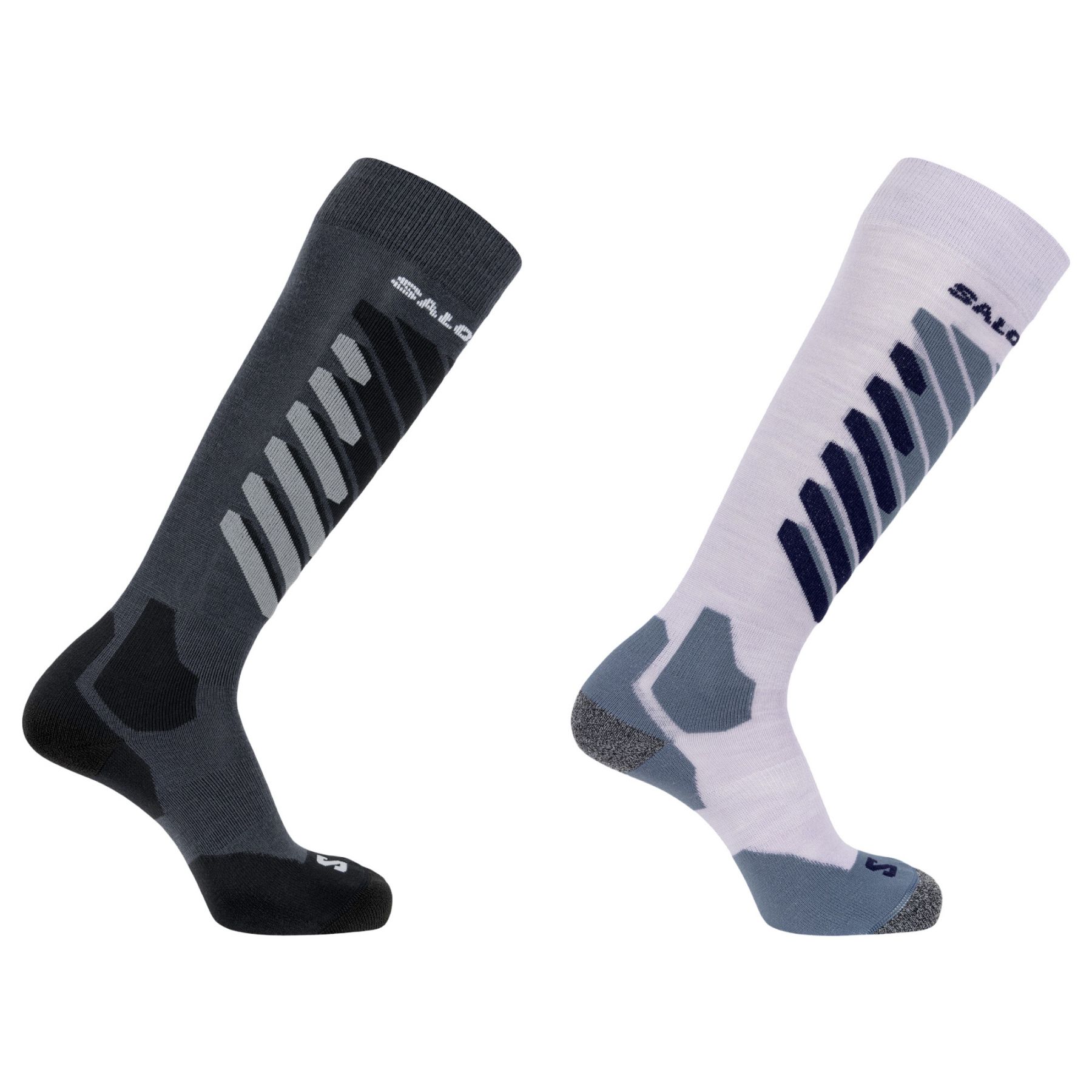 Salomon S/Access, skistrømper, 2-pak, grå/hvid billede