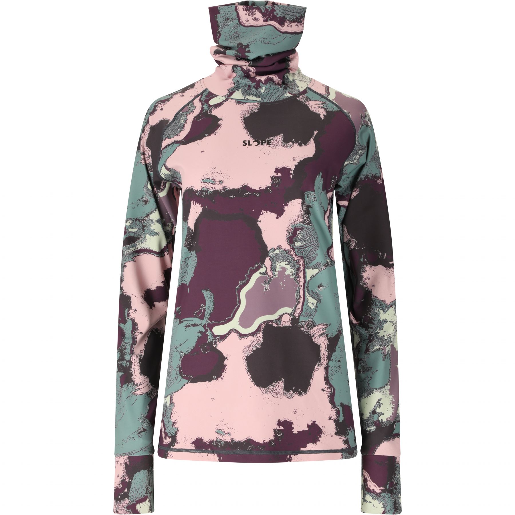 SLOPE Nyland AOP high neck midlayer, dame, north atlantic billede