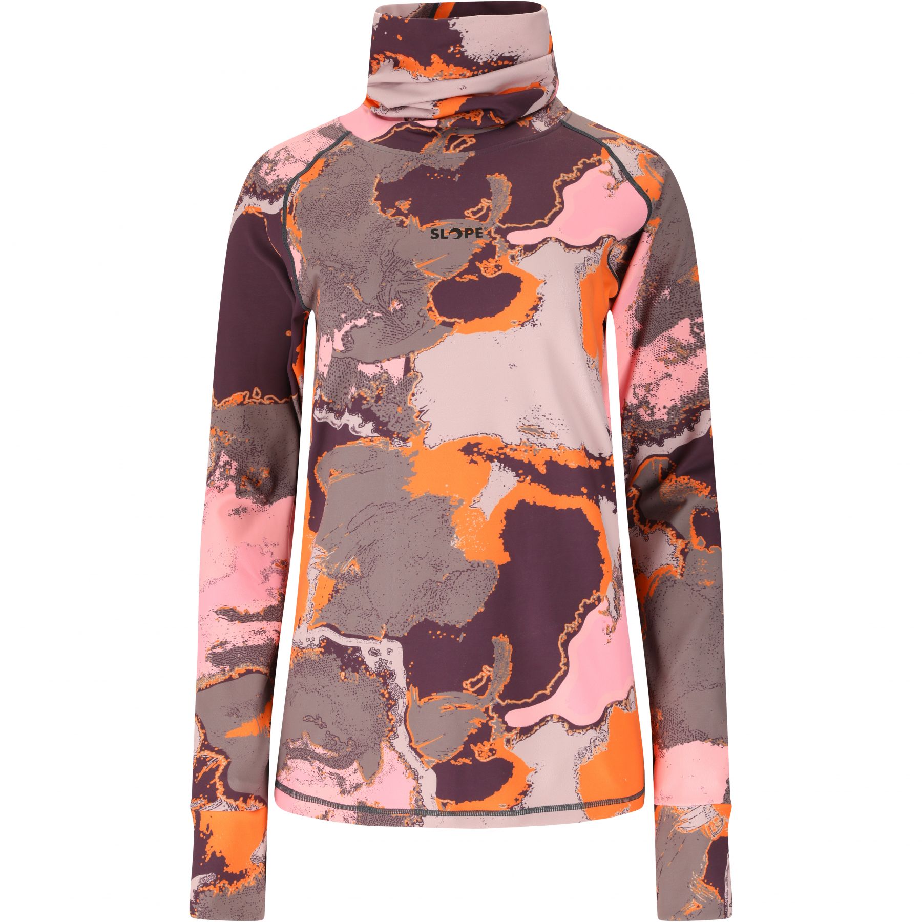 SLOPE Nyland AOP high neck midlayer, dame, sweet grape billede