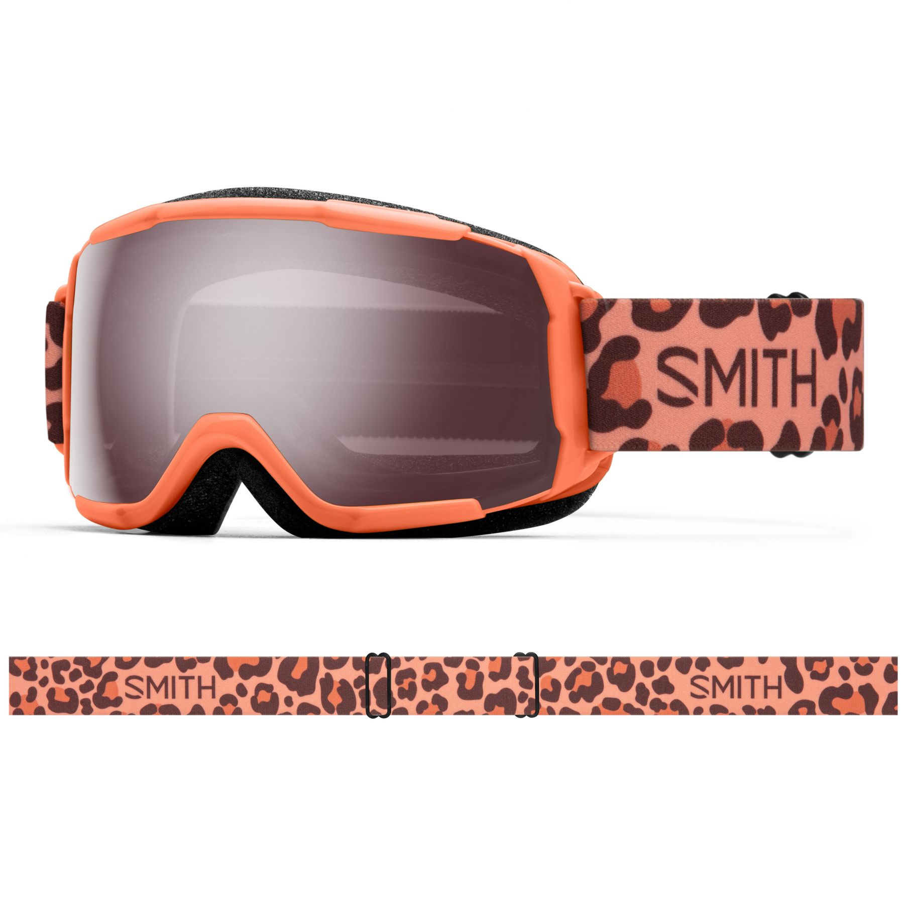 Billede af Smith Grom, OTG skibriller, junior, coral cheetah print hos Skisport.dk