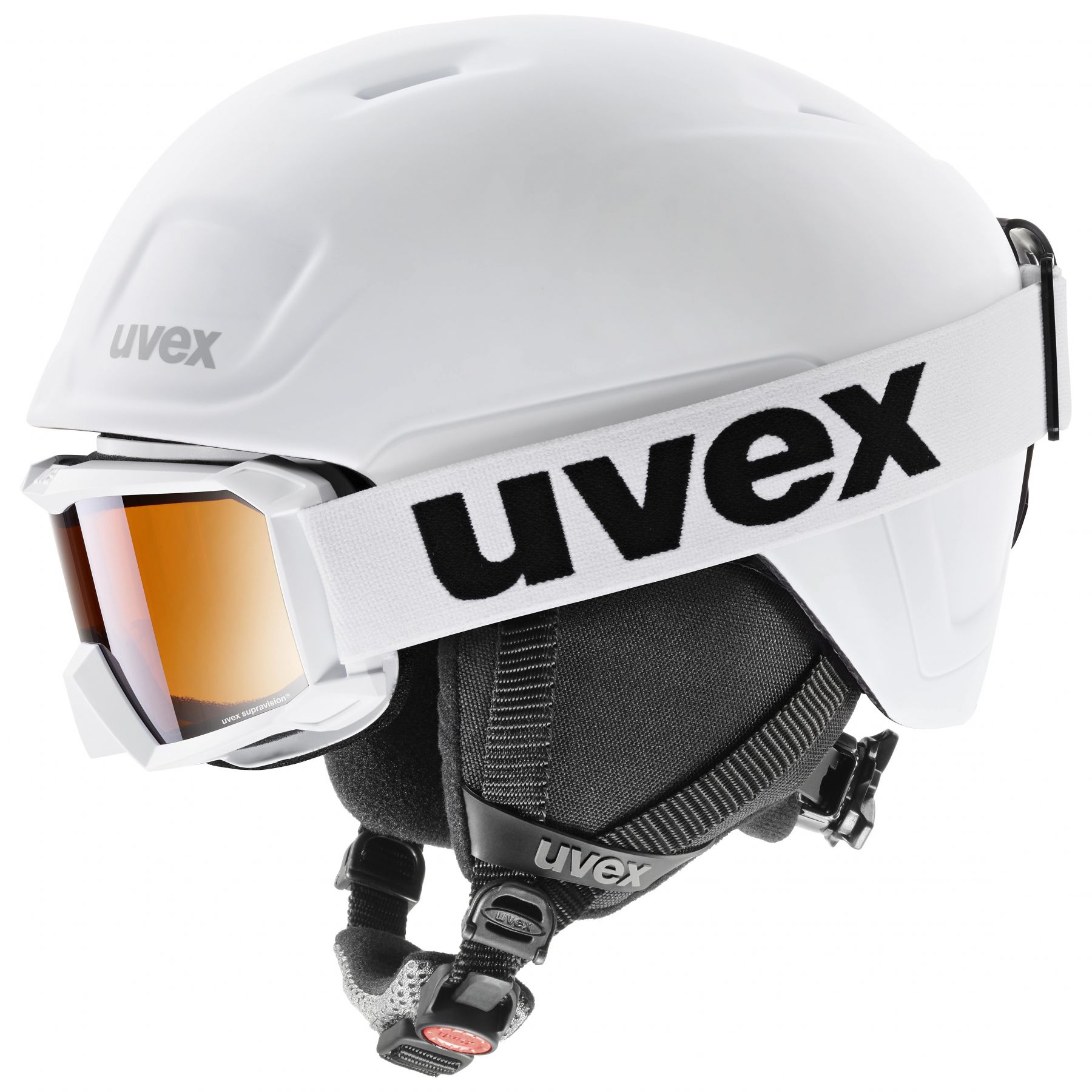 Billede af Uvex Heyya Pro Set, skihjelm + skibrille, junior, hvid hos Skisport.dk