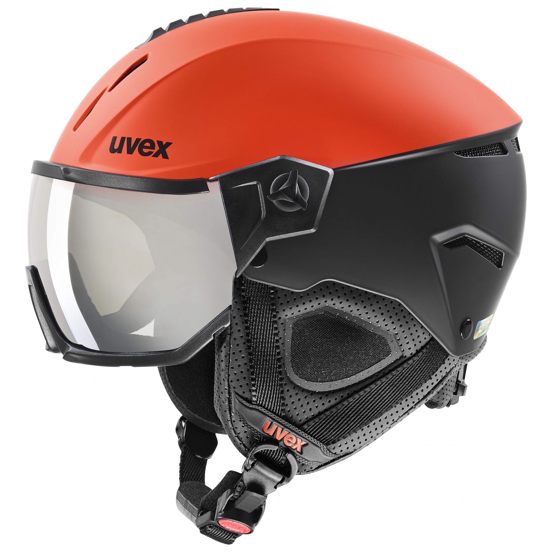 Billede af Uvex Instinct Visor, skihjelm med visir, rød/sort hos Skisport.dk