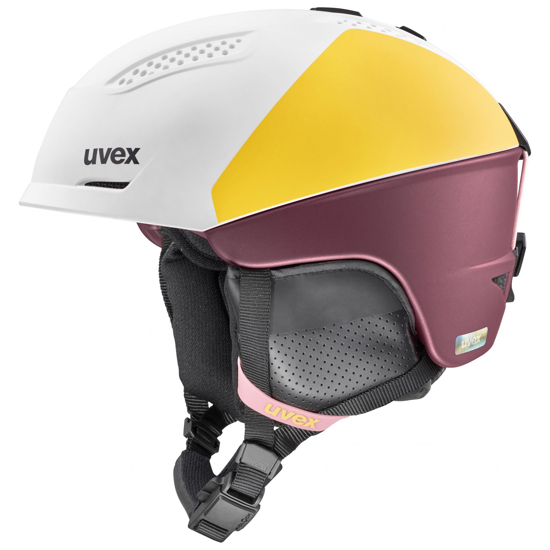 Billede af Uvex Ultra Pro, skihjelm, dame, hvid/gul/mørkerød