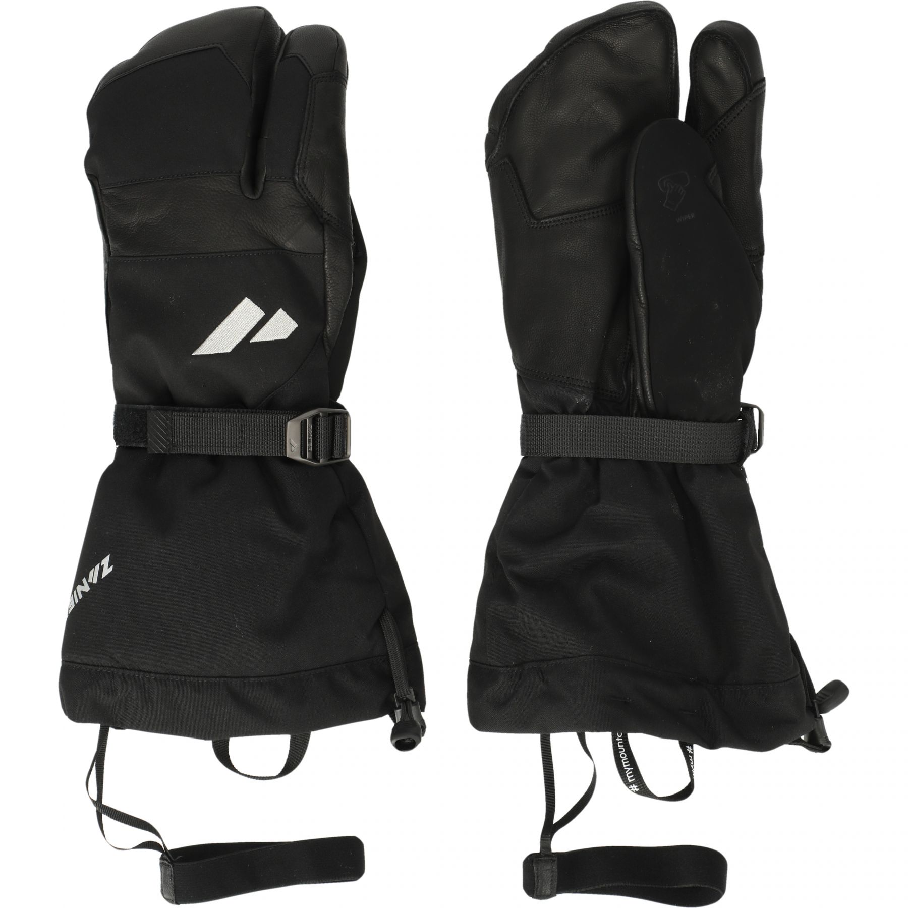 Zanier 80 ° North 3-finger, skihandsker, sort